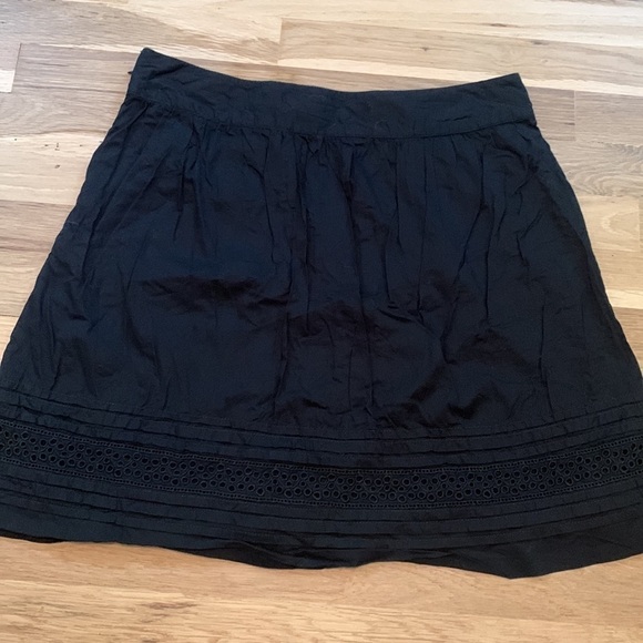 ANN Taylor LOFT Cotton Lightweight Casual A-Line Mini Skirt Black Women’s 2 - Picture 11 of 12